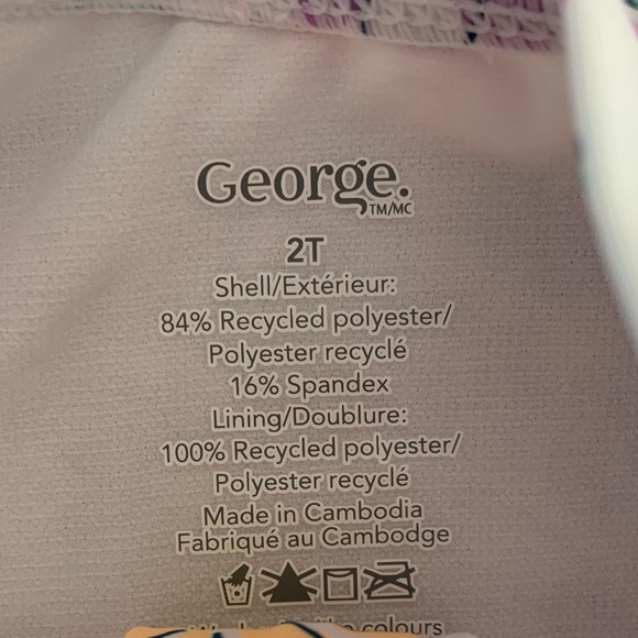 🍊5/$25 George Kids Floral Rashguard - Purple, Yellow, Pink size 2T - Picture 5 of 6